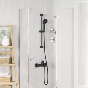 Zestaw systemu prysznicowego Czarny 70 cm Stal nierdzewna