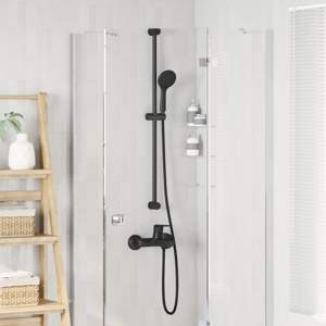 Zestaw systemu prysznicowego Czarny 100 cm Stal nierdzewna