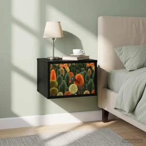 Ścienny stolik nocny ZAANDAM 2 szt. Czarny dąb 36 x 33 x 25 cm