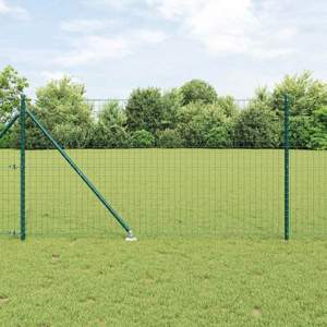 Płot Euro z Kolcami 10 x 1,4 m Stal pokryta PVC zielony Siatka