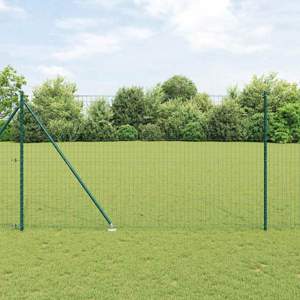 Płot Euro z Kolcami 10 x 1,6 m Stal pokryta PVC zielony Siatka