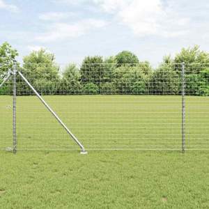 Płot Euro z Kolcami 10 x 1,4 m Stal ocynkowana srebrny Siatka