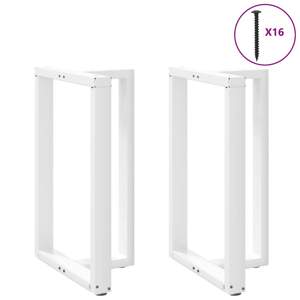 Nogi do stołu barowego w kształcie litery T 2 szt. Białe 60x35x(90-91) cm Stal