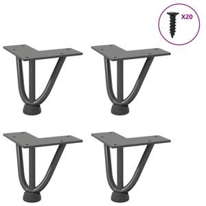 Nogi do stolika kawowego 4 szt. Antracyt 10 cm Stal lite