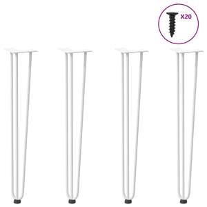 Nogi wsuwkowe do stolików konsolowych do stolika konsolowego 4 szt. Biały 72 cm Stal lite
