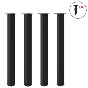 Nogi do stołu barowego 4 szt. Czarne 90-92 cm Stalowe