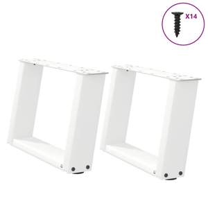 Nogi do stolika kawowego w kształcie litery U 2 szt. Białe 40x(30-31) cm Stal