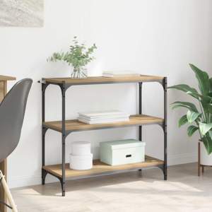 Szafka na książki 3 poziomy 80 x 33 x 70,5 cm Dąb rzemieślniczy