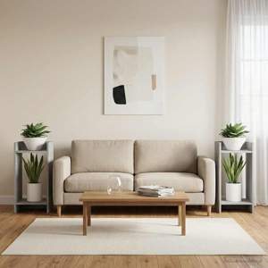 Stojak na rośliny 2 szt. Betonowy szary 30 x 30 x 60 cm