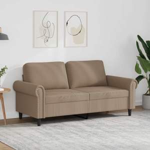 2-osobowa sofa, kolor cappuccino, 140 cm, sztuczna skóra