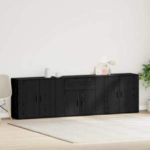 Bufet Czarny Dąb 240 x 33 x 70 cm Drewno inżynieryjne
