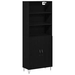 Highboard 2 szt. Czarny Dąb 69,5 x 34 x 180 cm