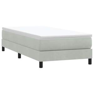 Łóżko Box Spring bez materaca Jasnoszary 80x210 cm Aksamit