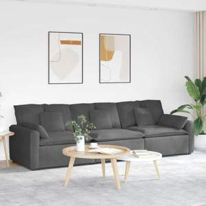 Sofa modułowa z poduszkami ciemnoszara