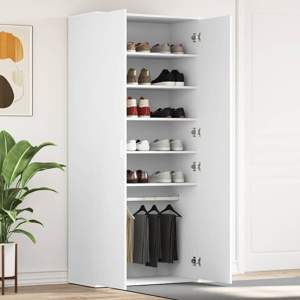Szafka na buty 80 x 39 x 178 cm Drewno inżynieryjne Biały