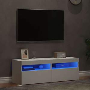 Szafki TV z oświetleniem LED, 2 szt., białe, 60x35x40 cm