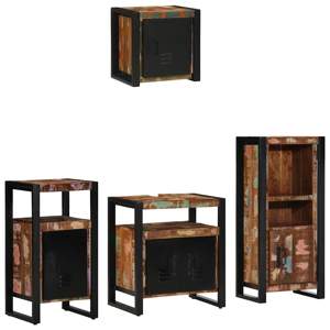 Zestaw mebli łazienkowych 4 szt. Wielokolorowy i czarny
