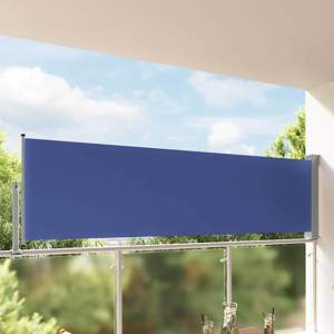 Wysuwana markiza boczna na taras, 100 x 300 cm, niebieska