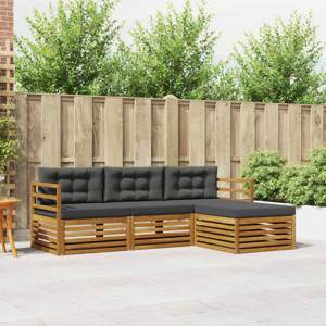 Zestaw sof na zewnątrz 4 szt. Naturalny i Antracytowy