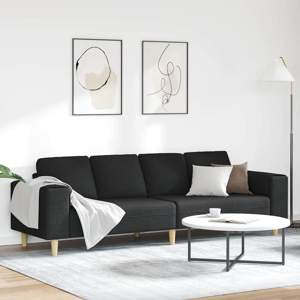 Sofa do salonu Czarny 250 x 77 x 76 cm Poliester