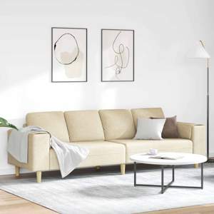 Sofa do salonu Kremowy 250 x 77 x 76 cm Poliester