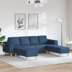 Sofa do salonu 3 szt. Niebieski Poliester