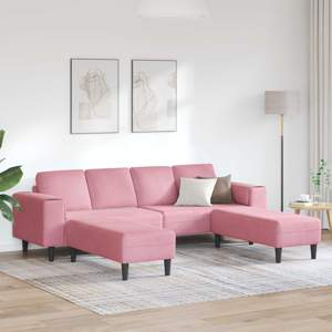 Sofa do salonu 3 szt. Różowy