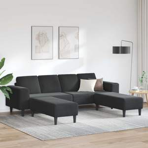 Sofa do salonu 3 szt. Czarny