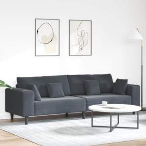 Sofa Ciemnoszary 250 x 77 x 76 cm Aksamit