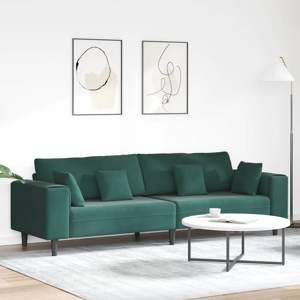 Sofa Ciemna zieleń 250 x 77 x 76 cm Aksamit