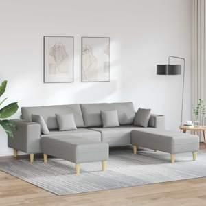 Sofa 3 szt. Szary chmur tkanina