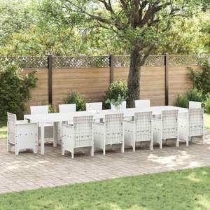 Stół Ogrodowy Biały 400 x 100 x 73 cm polirattan