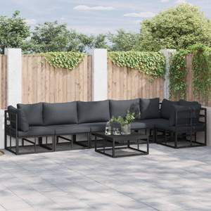 Zestaw Sof na Ogród 6 szt. Czarny Aluminium