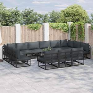 Zestaw Sof na Ogród 13 szt. Czarny Aluminium