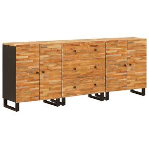 Bufet 3 szt. 60 x 33 x 75 cm Drewno z mango Brązowy