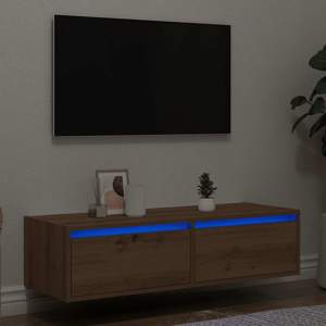 Szafka pod TV z oświetleniem LED, dąb artisan, 100x35,5x25 cm