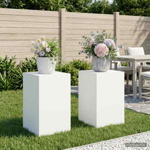 Stojak na rośliny 2 pcs Biały 40 x 40 x 60 cm Stal