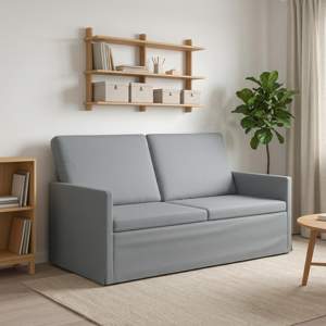 Sofa dwuosobowa jasnoszary 150 x 81 x 82 cm tkanina