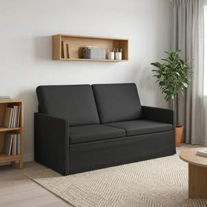 Sofa dwuosobowa Czarny 150 x 81 x 82 cm tkanina
