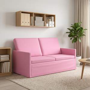 Sofa dwuosobowa różowy 150 x 81 x 82 cm tkanina