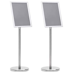 Stojaki na plakaty 2 szt. Srebrny 32.7 x 24 x 108 cm Aluminium