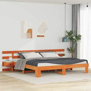 Ramka łóżka Brązowy 200 x 200 cm Lite drewno sosnowe