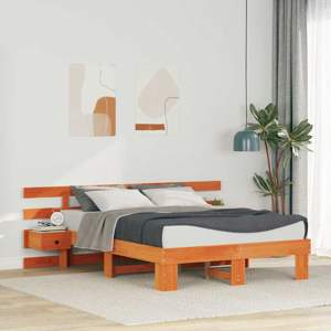 Ramka łóżka Brązowy 135 x 190 cm Lite drewno sosnowe