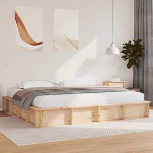 Ramka łóżka Brązowy 200 x 200 cm Lite drewno sosnowe