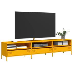 Szafka RTV, żółta, 202x39x43,5 cm, stal walcowana na zimno