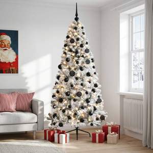 Sztuczna choinka z bombką 180 cm 300 LED Ciepła biel