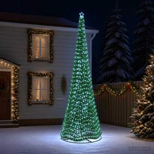 Choinka z lamety z oświetleniem LED i podstawą EKENAS 500 cm