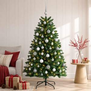 Sztuczna choinka, średniozielona, z bombkami 180 cm 300 LED