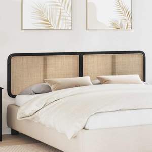 Zagłówek Z zagłówkiem Czarny 200 x 55 x 3 cm rattan