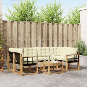 Zestaw sof na zewnątrz 7 szt. Biały i kremowy